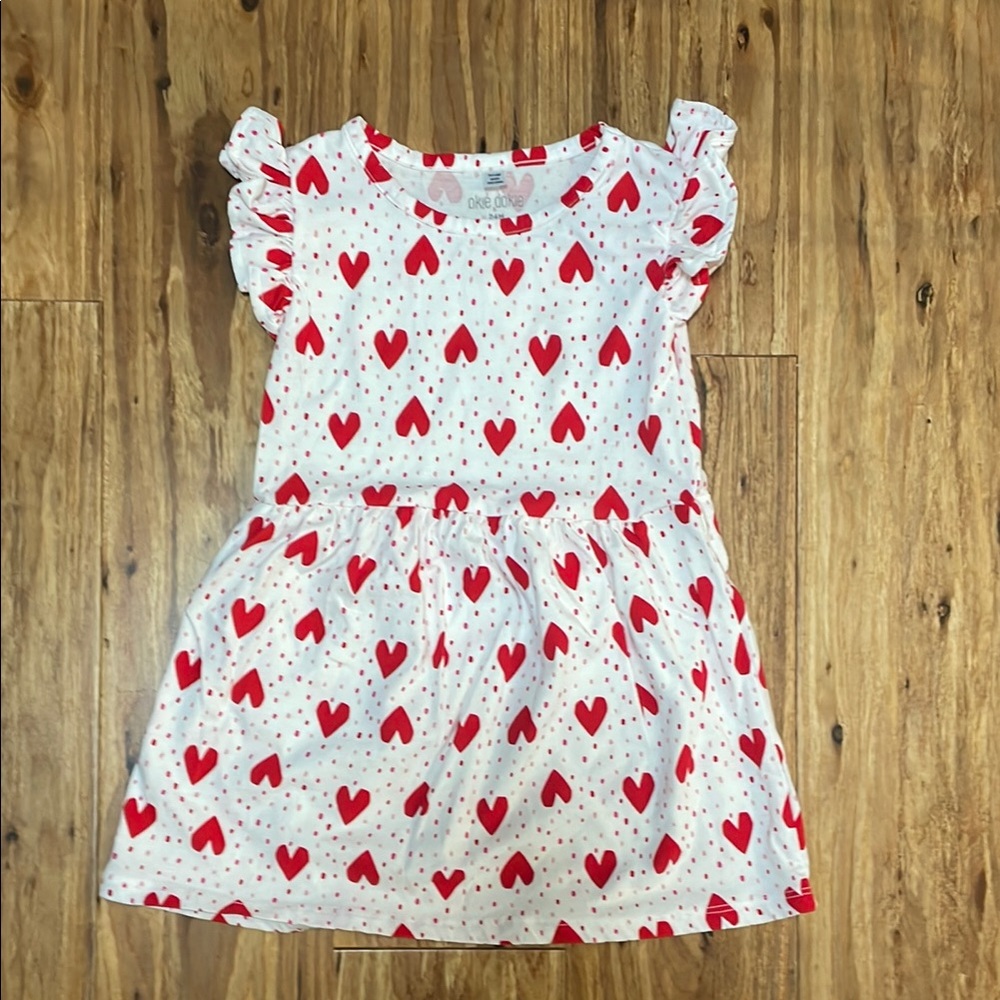 Adorable Heart Print Kids Dress